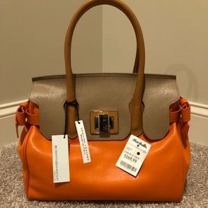 Orange and tan Roberta Gandolfi leather bag